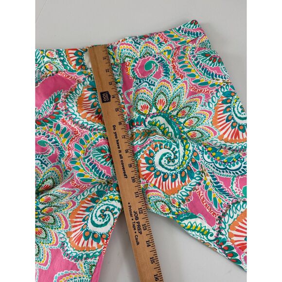 Susan Graver Women's Capri Pants Multicolor Paisley Print Cotton Spandex Size 6 - Picture 7 of 9